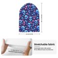thumbnail image 2 of Yiaed Blue Skull Flower Print Winter Beanie for Men Women, Fleece Lined Beanie Soft Warm Knit Hat Ski Stocking Cuffed Ca, 2 of 6