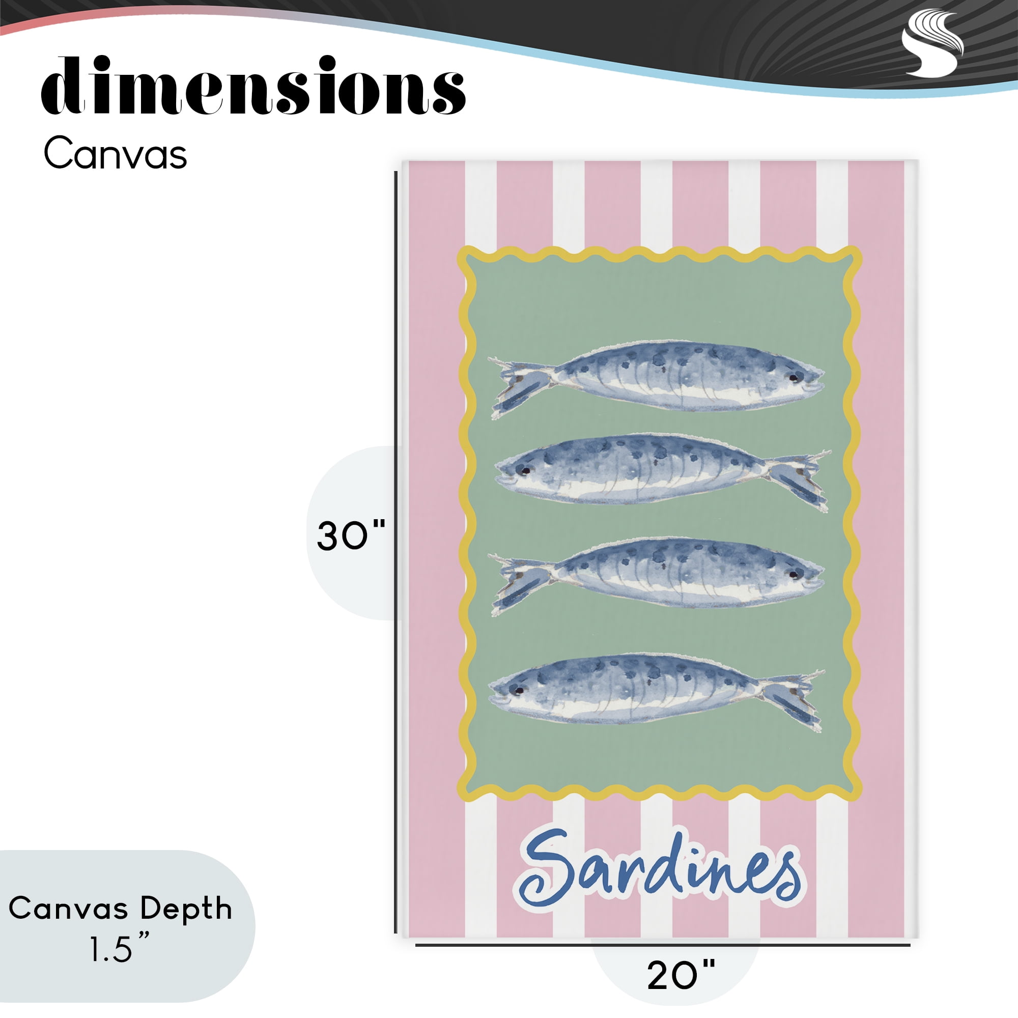 Stupell Industries Pastel Striped Sardines Canvas Wall Art, design by Patricia Pinto