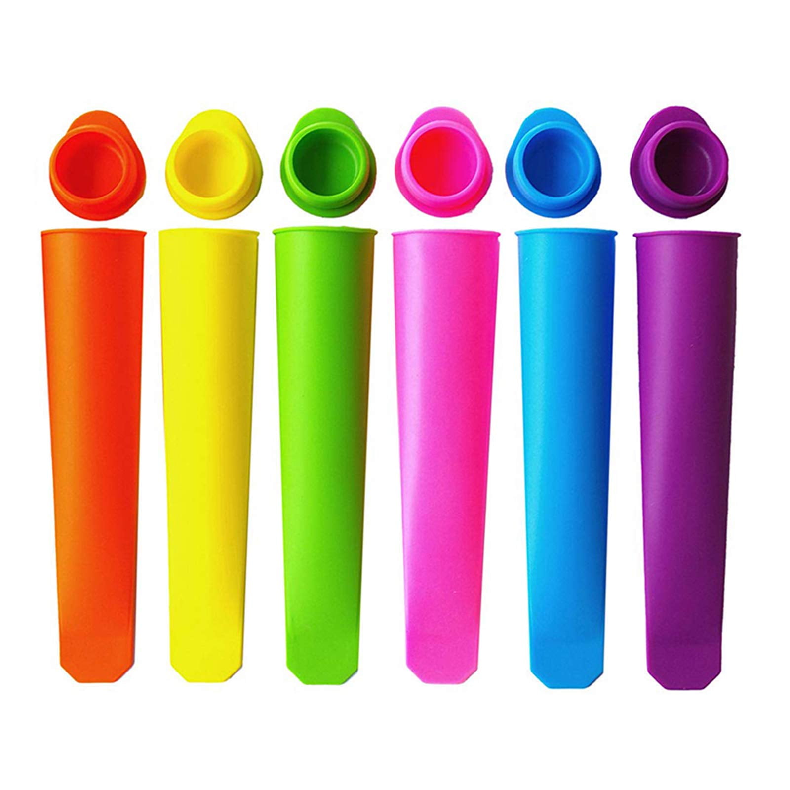 6Pcs Silicone Frozen Ice Cream Mold Juice Popsicle Maker Ice Lolly Pop DIY-Mould