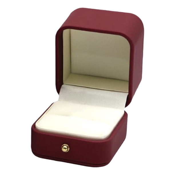 Caja Anillo Cuadrado Inteprter Almacenamiento de Joyas Fondo blanco