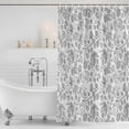thumbnail image 3 of Gray Flowers Shower Curtain, Waterproof Shower Curtains for Bathroom, Farmhouse Pastoral Vintage Plants Branches Washable Fabric Bathtub Curtain Set Bath Decor with 12 Hooks Long 72"x84", 3 of 8