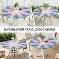 thumbnail image 7 of Tie Dye Pattern Round Fitted Tablecloth with Elastic Edge,Dining Table Cover Waterproof,Outdoor Round Tablecloth for Camping,Dining,Indoor and Outdoor, 7 of 7