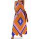 thumbnail image 1 of Vestido cuadrado naranja sin mangas de los años 60 vestidos para ocasiones oficiales vestidos de ceremonia Vestido largo de verano para mujer, 1 of 7