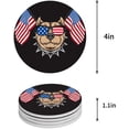 thumbnail image 1 of FMSHPON Independence Day American Flag Set of 8 Round Coaster for Drinks, Absorbent Ceramic Stone Coasters Cup Mat with Cork Base for Home Kitchen Room Coffee Table Bar Decor, 1 of 6