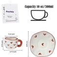 thumbnail image 2 of Juego de taza de café de cerámica con bandeja de té, linda taza creativa con diseño irregular único, adecuada para la oficina y el hogar, apta para lavavajillas, microondas, 10 oz/3, 2 of 5