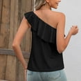 thumbnail image 5 of Njoeus Women Ruffle Off Shoulder Tops Summer Sleeveless Eyelet Shirts Casual Fitted Basic T-Shirt Ladies Dressy Blouse S-XXL, 5 of 5