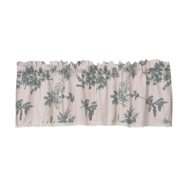 Cortina decorativa con cenefa de 137 x 61 cm, con bolsillo para barra y tratamiento para ventanas Pájaro