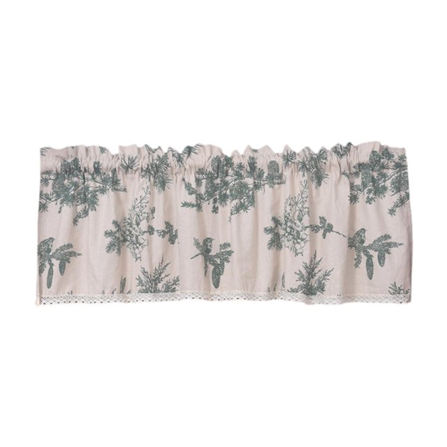 Cortina decorativa con cenefa de 137 x 61 cm, con bolsillo para barra y tratamiento para ventanas Pájaro