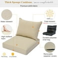 thumbnail image 3 of Ovios Back and Seat Cushion Set for Outdoor Furniture, 2-Piece Replacement Cushions for Deep Seating Patio Chair, Outside Pads for Porch, Deck and Garden Seats, 3 of 6