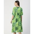 thumbnail image 4 of Moomaya V Neck Short Sleeve Printed Rayon Dress - Women's Trendy Summer Dress, 4 of 9