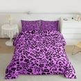 thumbnail image 2 of jejeloiu Cute Cartoon Bowknot Full Size Comforter Sets,Jungle Animal Cheetah Bedding Comforter Set,Purple Black Bedding Sets For Adult,Super Cozy Room Decor Reversible,3-Piece, 2 of 8