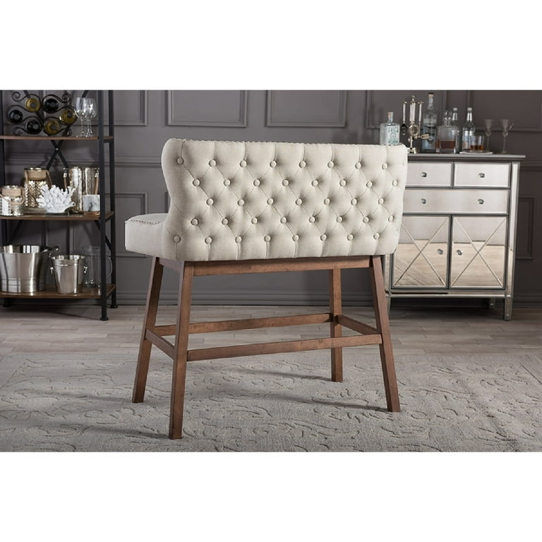 Baxton Studio Gradisca Modern and Contemporary Light Beige Fabric Button-tufted Upholstered Bar Bench Banquette Baxton Studio Gradisca Modern and Contemporary Light Beige Fabric Button-tufted Upholstered Bar Bench Banquette