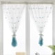 thumbnail image 2 of 2 Pieces Peacock Embroidery Curtains Modern Lace Short Curtains Window Curtains Screen for Home Decoration Window Treatments Bedroom Bay Window,Blue,1, 2 of 4