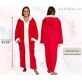 thumbnail image 3 of Silver Lilly Womens Zippered Sherpa Trim Fleece Robe with Hood - Warm Plush Luxury Bathrobe (Red, Small-Medium), 3 of 6