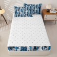 thumbnail image 4 of Homewish Navy Zipper Queen Comforter Set with Fitted Sheet and 2 Pillowcases,Classic Abstract Geometric Zipper Bedding Set,Reversible,4pcs, 4 of 8
