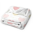 thumbnail image 2 of DouZhe Ultra-Soft Micro Fleece Lightweight Flannel Bed Blanket, Cartoon hand Drawn Hearts Print Cozy Warm Throw Blankets, 50"x40", 2 of 7