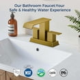 thumbnail image 3 of TVOFEK Waterfall Bathroom Faucet, 4 inch Brushed Gold Water Faucet for Sink 3 or 2 Hole with Metal Pop up Drain, Stainless Steel Faucet for Vanity RV, 3 of 13