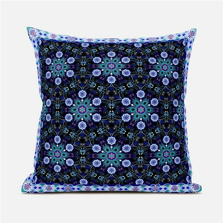 

Amrita Sen Designs CAPL1038FSDS-ZP-20x20 20 x 20 in. Medallion Suede Zippered Pillow with Insert - Black Turquoise & White