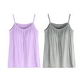 thumbnail image 1 of ManxiVoo 2 Pack Plus Size Womens Tank Tops with Built In Bra Soft Comfortable Sleeveless Yoga Fitness Camisole Stretchy Material XL Size R, 1 of 9