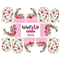 Whats Up Nails P070 Blooming Love Water Decal Sliders for Nail Art Design