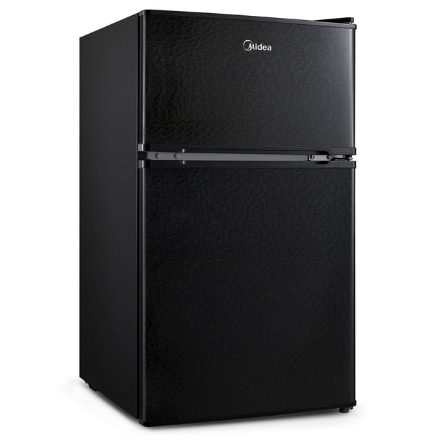 Minirefrigerador Midea WHD-113FB1 de doble puerta, 3.1 pies cúbicos, negro