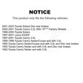 thumbnail image 2 of CMX Front Rear Disc Brake Rotors Kit for Car Toyota Camry Solara Lexus ES300 K8-101239, 2 of 8