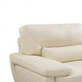 thumbnail image 2 of Leatherette Sofa with Attached Waist Pillow and Diamond Pattern, Cream, 2 of 5