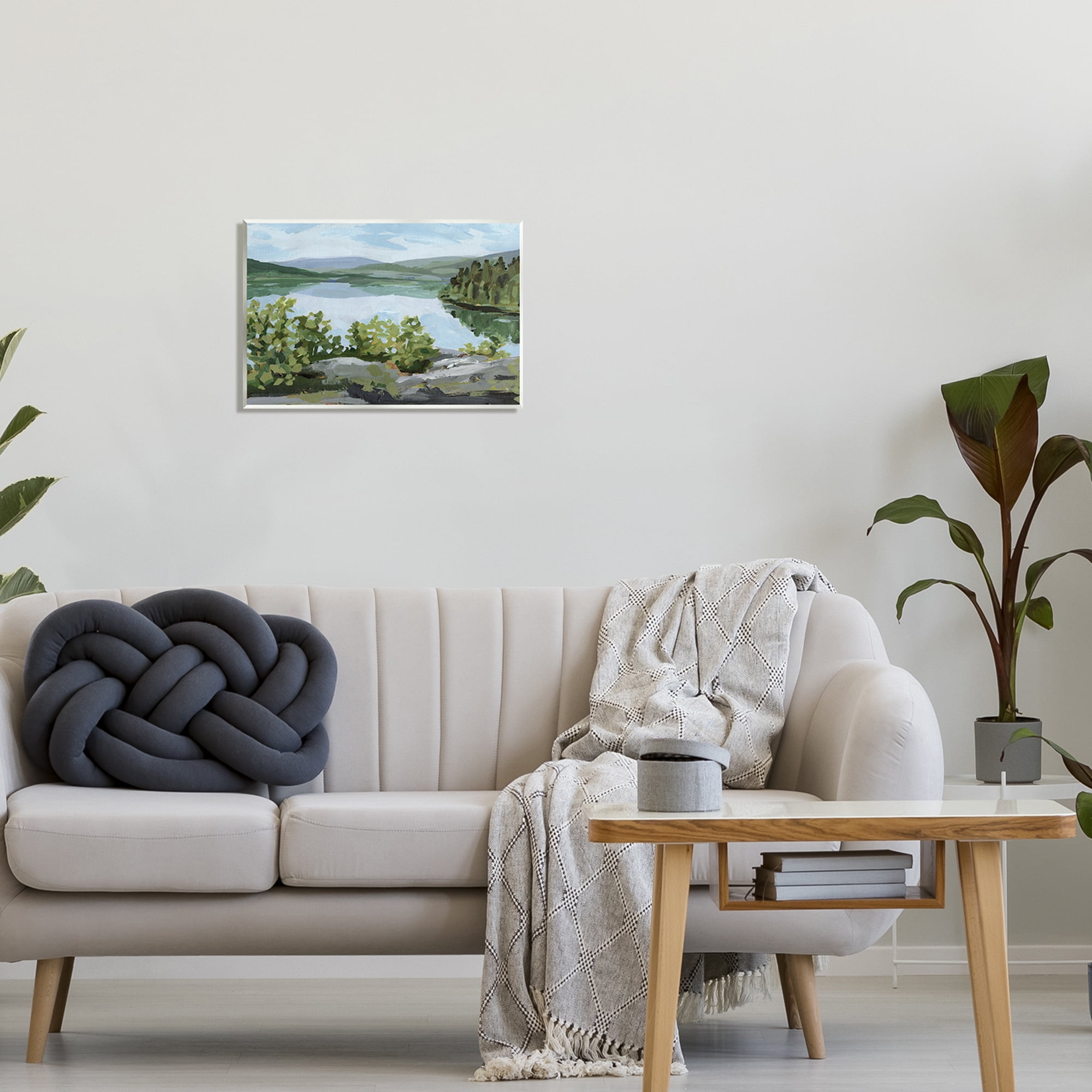 Stupell Forest Lake Clearing Scenery Landscape Painting Wall Plaque Unframed Art Print Wall Art
