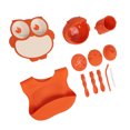 thumbnail image 3 of Kit de Bol d'Alimentation pour Bébé, Forte Aspiration Bébé Led Sevrage Fournit Forme de Hibou pour le Vert de Table, Orange, 3 of 8