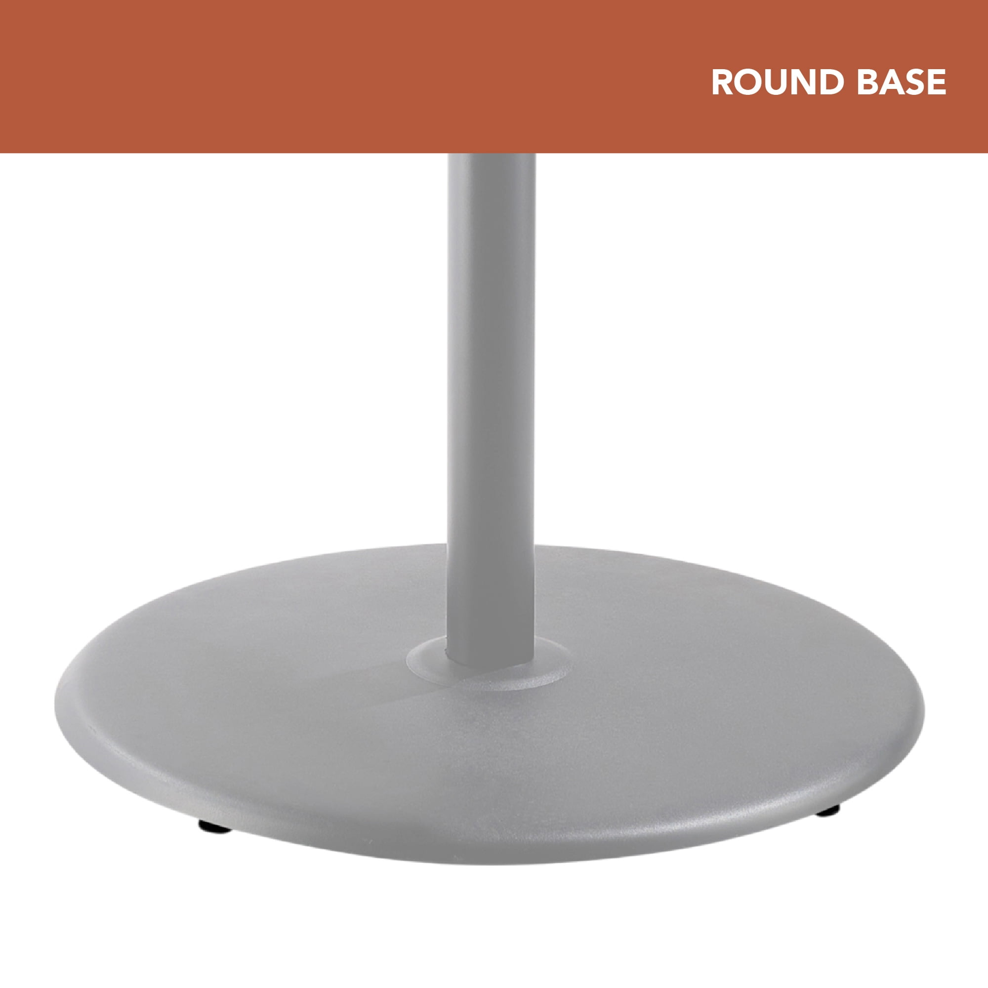 Hampden Furnishings Bennet Collection Steel Frame 36" Round Top, Round Base, 36" Height, Cafe Table Grey Frame/Mahogany Top