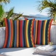 thumbnail image 3 of Throw Pillow Covers 26x26 Inch Set of 2, Rainbow Stripe Waterproof Outdoor Pillow Covers, Boho Minimalist Geometric Line Decorative Cushion Pillowcases for Couch, Sofa, Bed, Garden, Patio, 3 of 9