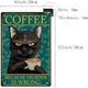 thumbnail image 2 of Letrero de hojalata de gato negro con texto "Café porque matar está mal", póster de metal vintage, mural de arte retro, placa de pintura de hierro colgante, animales divertidos, 2 of 7
