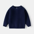 thumbnail image 5 of MKOSPLRT Fall Sweaters for Toddler Boy 1-8Y Crew Neck Warm Knit Sweaters Long Sleeve Solid Pullover Loose Fit Sweaters for Kids, 5 of 10