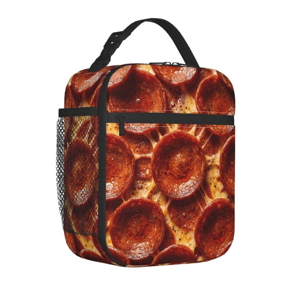 Pizza Lunch Bag Reusable Insulated Lunch Box Waterproof Small Cute Lunch Tote Bag For Office Picnic Work Travel
