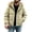 Army Green, variant on Men's Puffer Jacket Faux Fur Hood Full Zip Warm Jackets with Pockets Long Sleeve Casual Insulated Winter Coat for Cold Weather