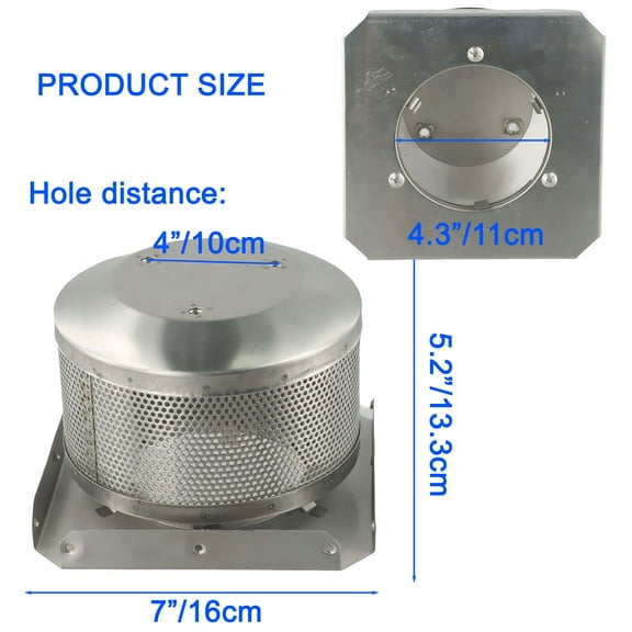 Stainless Steel 4-Sided Pyramid Heater Replace Emitter Screen and Base for Patio 10Cm Smile Home