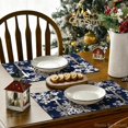 thumbnail image 4 of mubwai Navy Blue Snowflakes Winter Placemats Set of 4, 12x18 Inch Christmas Table Mats for Party Kitchen Dining Decoration, 4 of 7