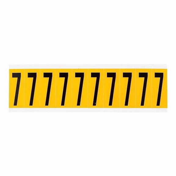 Brady Number Label, 7, 2-1/4in.Hx7/8in.W, Vinyl 1534-7