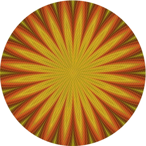 Ahgly Company Indoor Round Patterned Lava Red Area Rugs, 8' Round