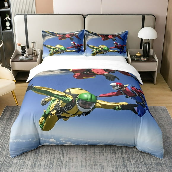 Erosebridal Parachute 100% Cotton Duvet Cover Twin Size, Extreme sports Bedding Sets Twin Size, Boys Adults, 2-Piece（No Comforter）