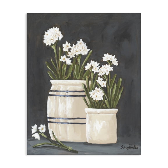 Stupell Industries Vintage Crocks & Paperwhites Canvas Wall Art, design by Sara Baker