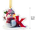 thumbnail image 2 of Mivyn Snowman Christmas Ornaments,3" Personalized Letter Ornaments for Christmas Tree, 2D Initial Ornament, Letter Ornament for DIY Hanging Xmas Decor, Gift for Family Friends, 2 of 6