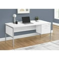 thumbnail image 3 of Monarch Commercial Grade 72"L Computer Desk/File Drawer in White and Silver, 3 of 3