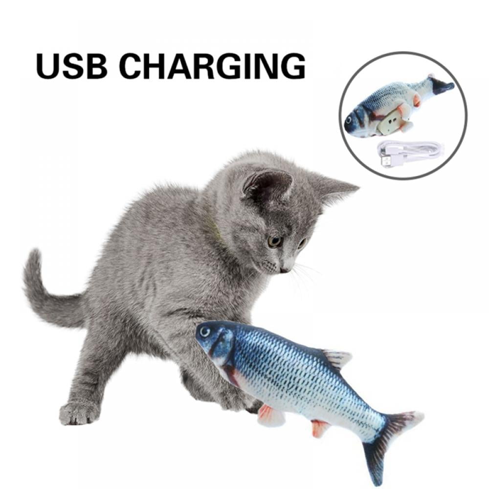  AmazinglyCat Floppy Fish Dog Toy - Interactive Dog Toy with  Moving Tail, USB Charged Flopping Fish Toy for Dogs up to 30lb