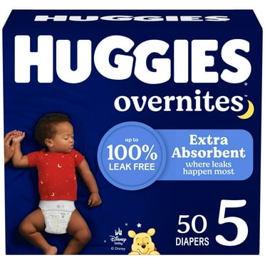 Huggies Overnites Nighttime Baby Diapers, Size 5 (27  lbs), 50 Ct Select for More)
