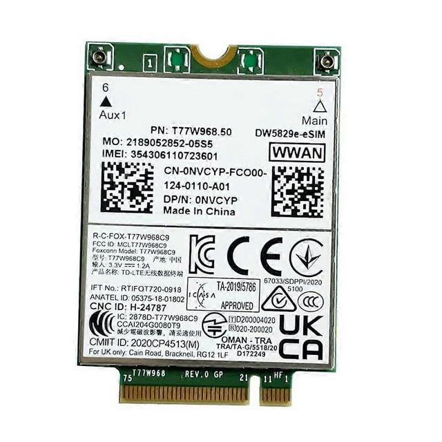 T77W968.50 DW5829e-ESIM M.2 4G Modem Module Cat9 450Mbps TDD-LTE 4G Module for 7320 7330 7520 7530 7