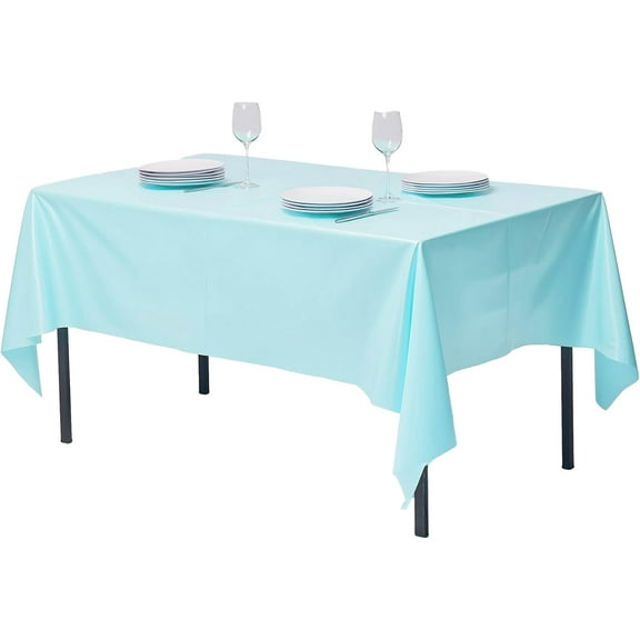 Compostable Tablecloths for Rectangle Tables (54''x108'', 10 Count) Disposable Rectangular Tablecloth Anti-Plastic Table Cover for Outdoor, Party, Picnic, Wedding, Blue