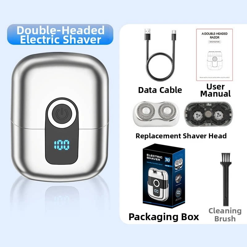 CYYI Electric Shaver for Men, Rechargeable Face and Beard Trimmer, Magnetic Cover and Waterproof, Compact Portable for Home, Travel and Car