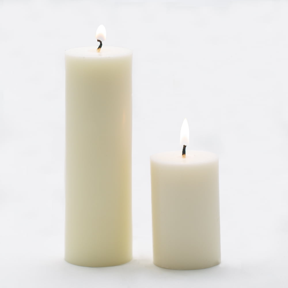 Richland Pillar Candles Light Ivory 2" x 3" & 2 x 6" Set of 20