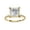 Yellow Gold, variant on Halo Solitaire Engagement Rings for Women, Center 7mm Princess Cut Lab Created Moissanite Half Eternity Wedding Ring in 14K Solid Rose Gold Size-10